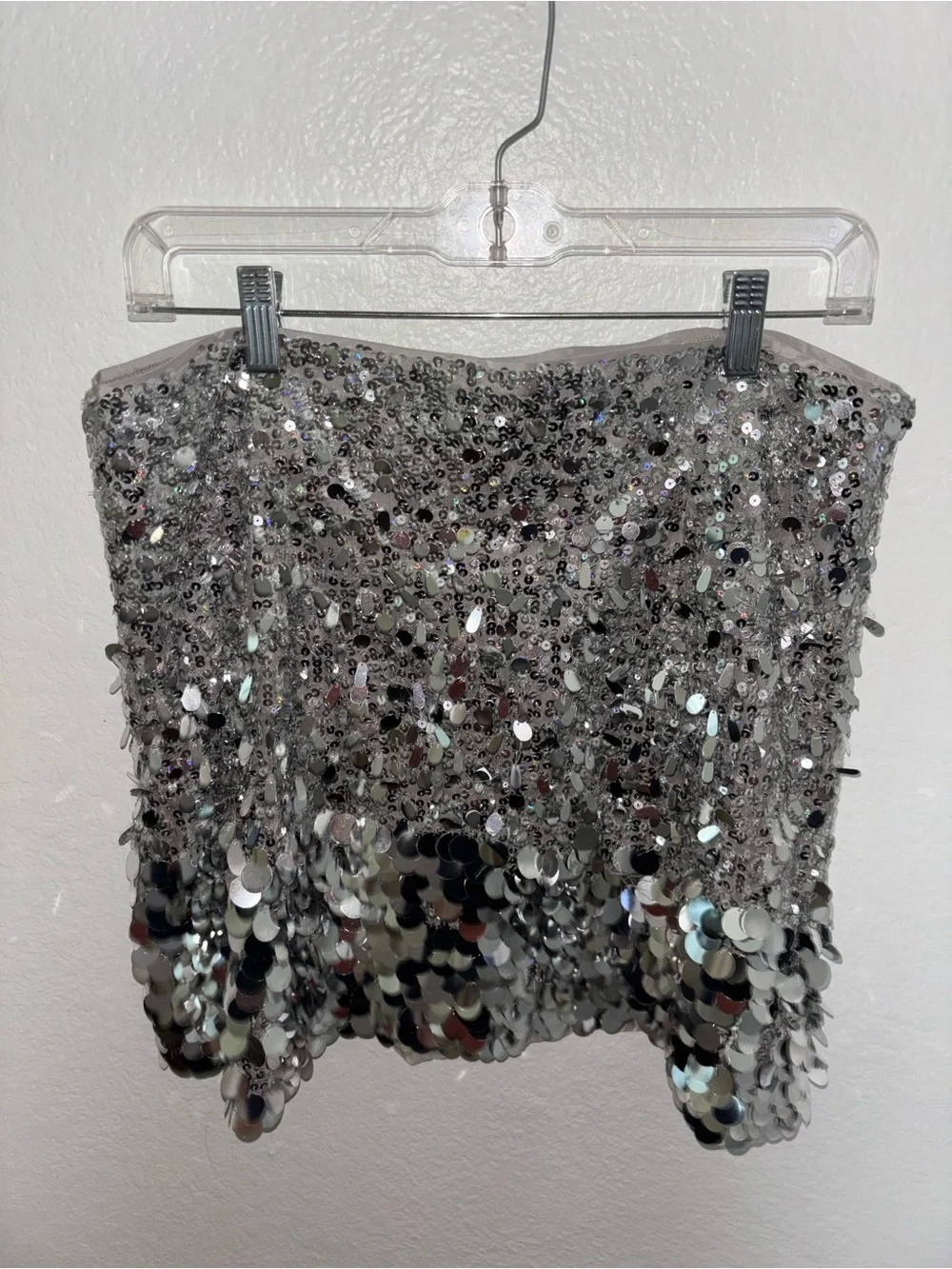 J Crew Silver Sequin Mini Skirt - Sparkling Party Skirt